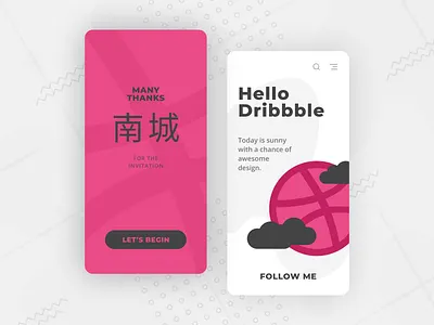Hello Dribbble app clean debut design dribbble hello mobile ui ui design ux weather