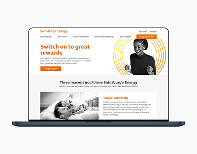 Sainsbury's Energy website design landing page ui ui design ux ux design web design website