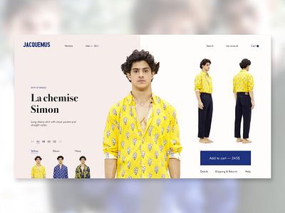 Daily UI #012 - e-shop product card challenge daily ui dailyui dailyui012 dailyuichallenge design designer desktop e shop interaction design jacquemus product product card shirt ui ui design uidesign ux ux design uxdesign