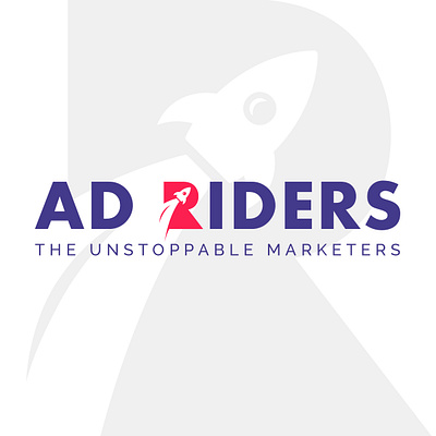 Ad Riders - The Unstoppable Marketers ad brand design dribbble identity illustration logo logo design logodesign logotype market rider rocket rocket logo specscale typography ui ux vector web