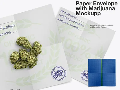 Paper Envelope with Marijuana Mockup brochure buds cannabis cbd crushed envelope ganja grass hash hashish hemp joint marihuana marijuana marijuana jar medical medical marijuana medicinal natural organic