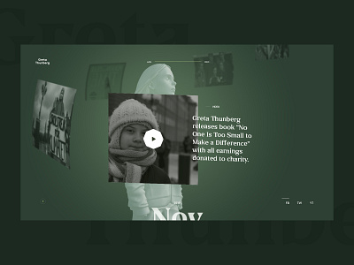 The Year of Greta Thunberg — Detail view 3d design interface overview sideproject timeline ui web webdesign websites year in review