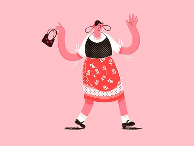 Walking GIrl illustration vector