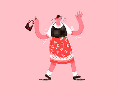 Walking GIrl illustration vector