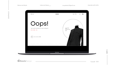 Error 404 branding design minimal typography ui ux web