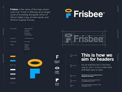Frisbee - Logo Design 👼🏻 abstract logo angel arrow branding creative logo f monogram finance frisbee icon identity invest letter lettering logo logo design mark monogram silicon valley styleguide