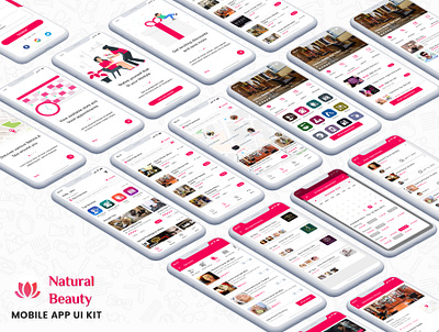 Beauty Services : Spa and Salon App UI Kit app ayurvedic business beauty centre beauty services design hair iphone makeup mobile nail salon salon app spa template ui kit