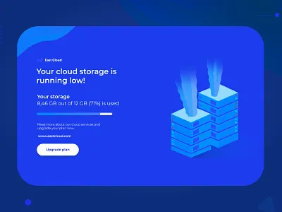 Almost out of Storage Notification adobe xd blues cloud cloud storage illustration out of storage server storage ui ux design uidesign