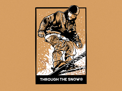 Through the snow® black graphic design graphic designer illustration illustrator instagram logo design one ink logo retro logo skiing snow white