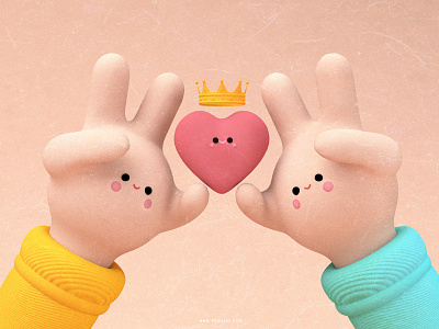 TENDER LOVES 😊✌🏼❤️ 3d adobe animation apple blender3d c4d character colors detail dribbble dribble flat design friends illustration lover maxon3d minimal octane texture valentine day