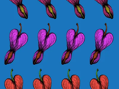 Heart Flower Pattern Design I adobe illustrator adobe photoshop art beautiful colorful drawing floral flower flowers heart illustration love lovely painting pink purple valentine day valentines day
