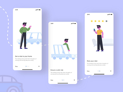 Duber - Onboarding Experience app branding design flat icon illustration minimal ui ux vector