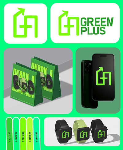 GREEN PLUSE [eco friendly brand] LOGO BRANDING. branding graphic design logo