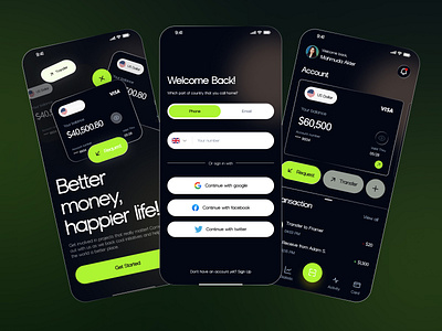 📱 FinTech Mobile App UI – Smart & Secure Banking On the Go 🚀 appui appuidesign bankingapp casestudy design finance fintech portfolio productdesign ui uiuxdesign uxui