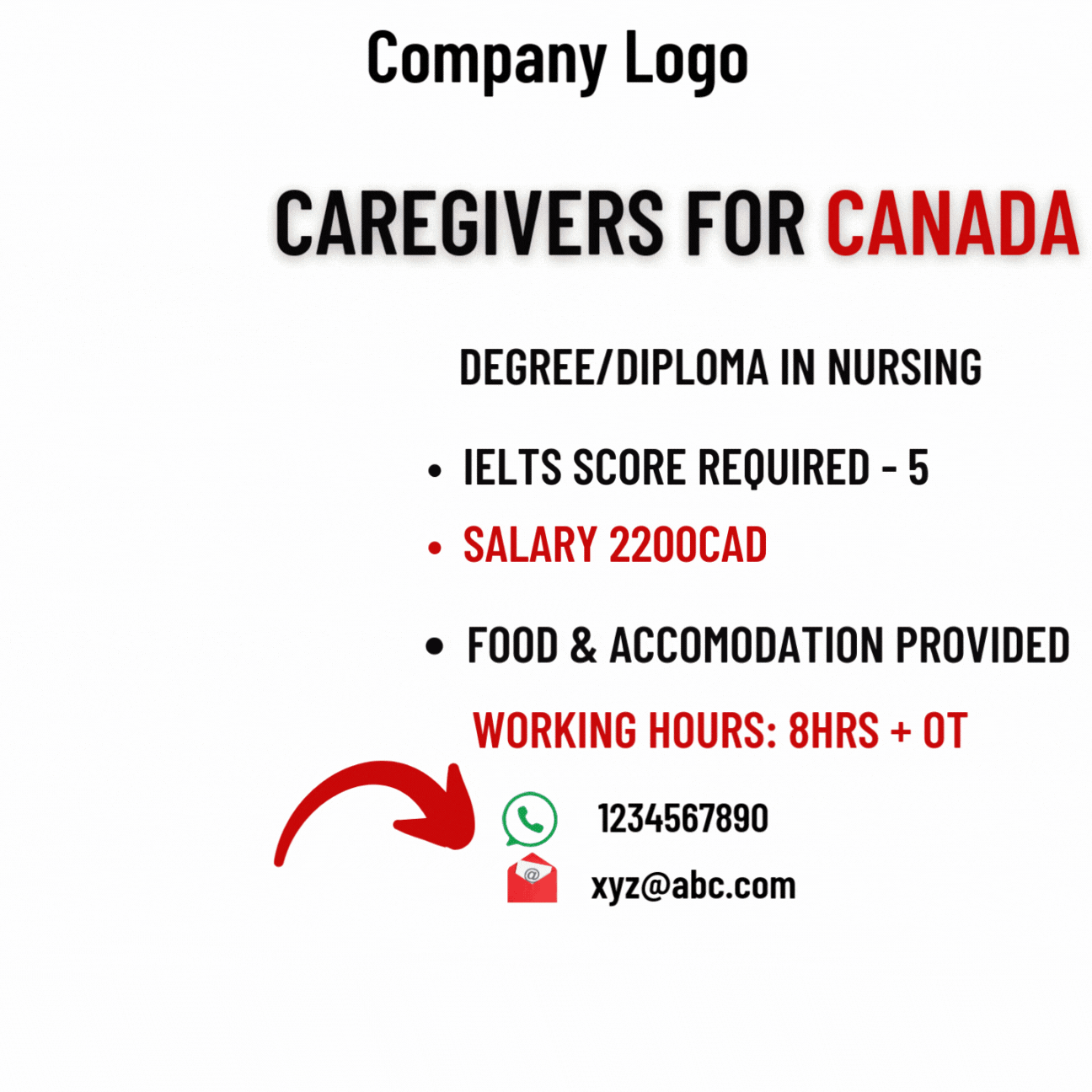 UI poster for Canada jobs animation branding design graphic design motion poster ui