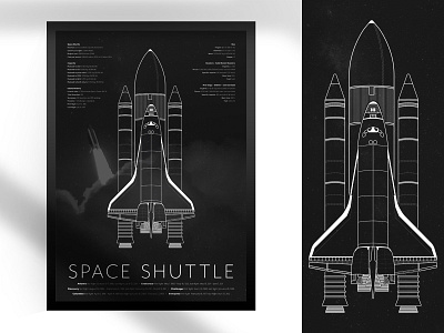 Space Shuttle 2d adobe dark design illustration illustrator poster retro rocket shuttle space space art spaceship spaceshuttle texture typography