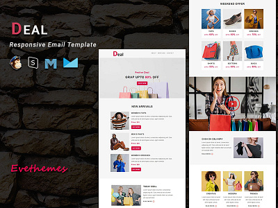 Deal - Responsive Email Template campaign ecommerce email template fashion freelance gifts mailchimp newsletter responsive sale shop xmas