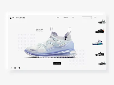 NIKE User Interface Home Page Design branding design design art ecommerce minimal neumorphism nike nike air nike air max shoe shoes ui ui ux user experience user interface design userinterface ux web website website design