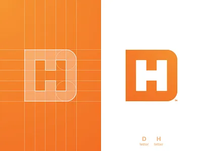 DH Logomark Grid brand brand identity branding design dh for sale unused buy grid layout h letter hd identity identity designer illustration lettermark logo logo design logomark logotype designer negative space smart mark typography