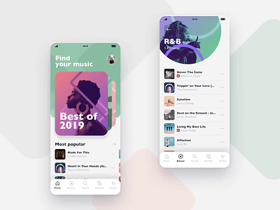 Music marketplace animation app browse feed genre home list mobile motion music music app music player song ui ux