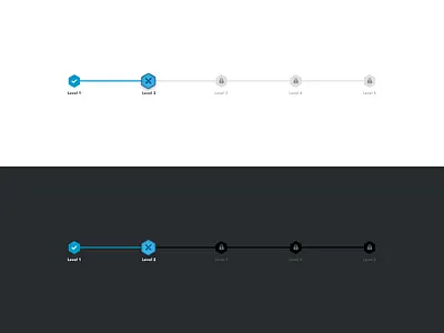 Progress Bar achievements adobe xd badges dark mode edtech gamification gaming goal level up light mode locked milestones product design progress progress bar steps tracker ui unlocked