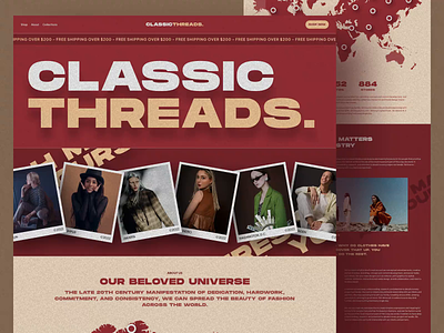 Classic Threads - Fashion Brand Website Animation animation app brand branding company profile design fashion interaction product prototype retro show texture uidesign uiux uiux design uxdesign vintage webdesign website