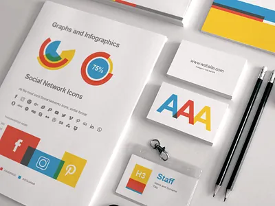 Full Stationery - Proposal and Report branding business card corporate depth of field elegant envelope folder identity letterhead mock up mockup modern photo photorealistic present presentation render showcase stationery template