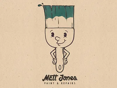 Paint brush Logo design illustration logo photoshop procreate retro texture truegrit typography vintage