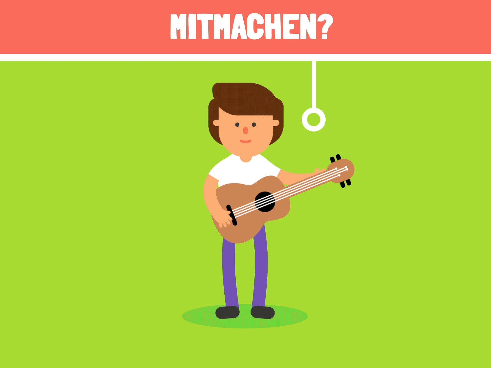 BMAS Teilhabebeitrag 2d boy character cute flat gif gif animation guitar illustration motion music people school soccer sport vector