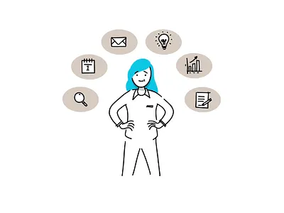 Sketch - Project manager character character design doodle illustration procreate