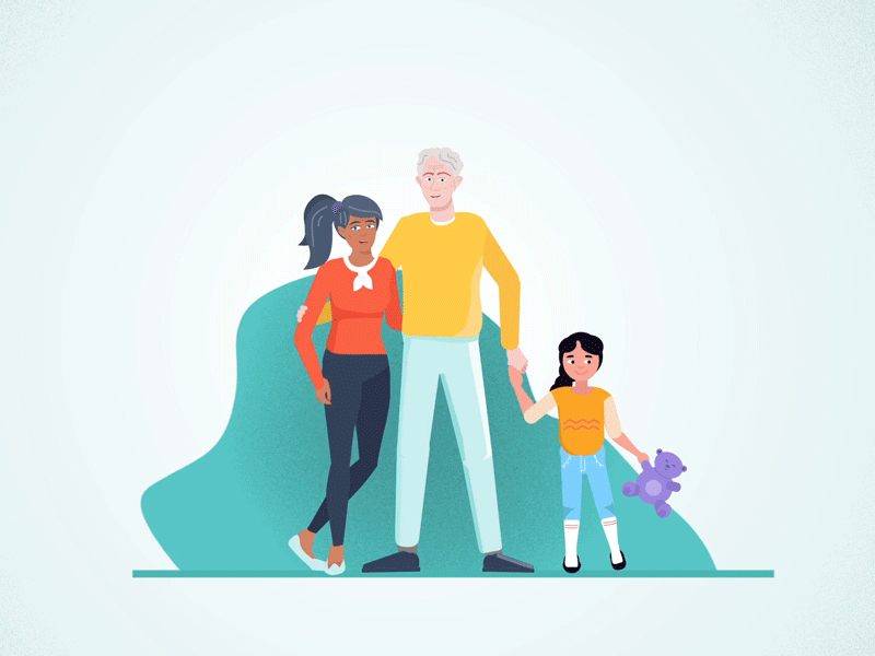 Happy Family 2danimation aftereffects child couple explainer video happy family illustration