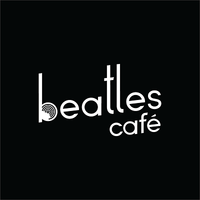 Beatles Cafe Logo artwork branding design flat icon illustration logo minimal music typography