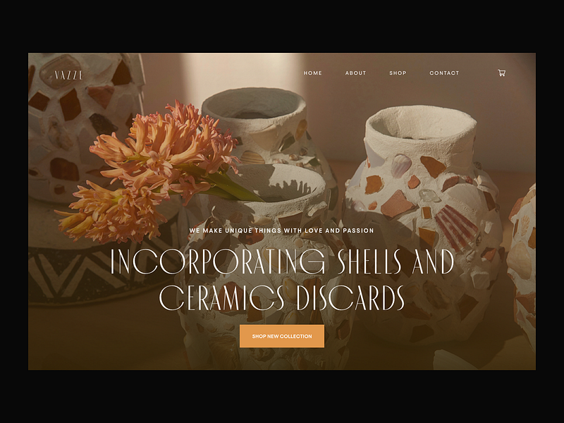 Vazze Website Header ecommerce header layout minimal minimalist modern photography typography web design website