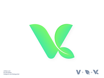 V + Leaf alphabet creative design designs eco green leaf leaves letter logo logo designer mark minimal natural nature organic plant simple type v