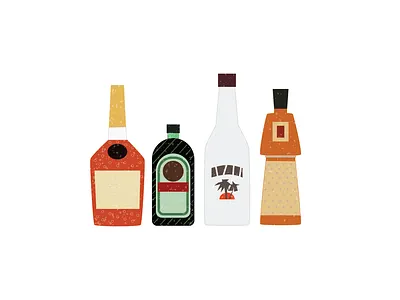 Bottles alcohol celebrate celebration cocktail design drinks happy hour illustration liquor minimal party vector