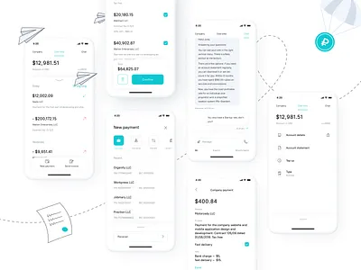 Mobile bank app application balance bank banking card chat credit dashboard finance fintech invoice ios mobile money pay payment product transaction transfer