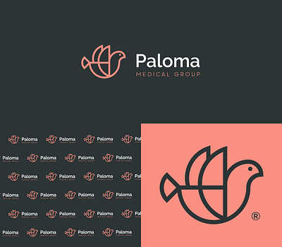 Paloma Medical Group | Logomark Design brand brand identity dove icon illustration lineart logo logomark mark medicine minimal paloma peace symbol typography vector