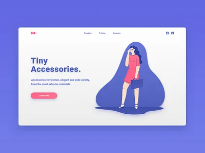 Daily UI 3 - Landing Page - Tiny accessories accessories design flat illustration landingpage minimal product shop ui ux vector web woman