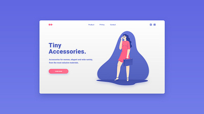 Daily UI 3 - Landing Page - Tiny accessories accessories design flat illustration landingpage minimal product shop ui ux vector web woman