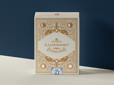 The Illusionist (Playing Cards) badge engraving etching illustration illustrator line art packaging packaging design peter voth design playing cards