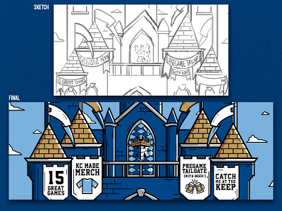 The Keep at Kauffman Social - KC Royals Fan Club Graphics baseball castle design illustration kansascity mlb royals sports