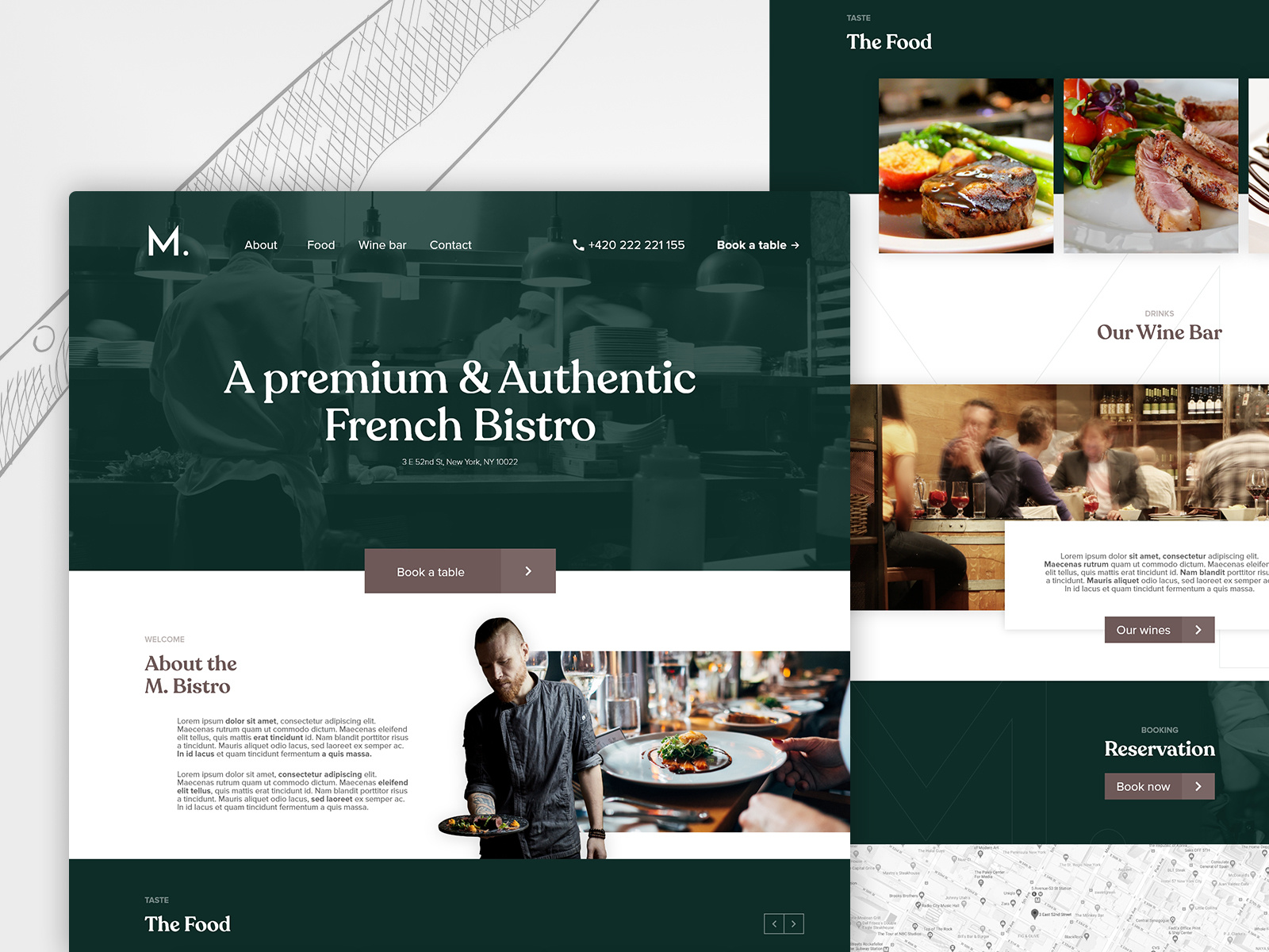 Example of M. Bistro | Landing page