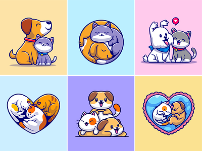 Cat And Dog Love designs, themes, templates and downloadable graphic  elements on Dribbble