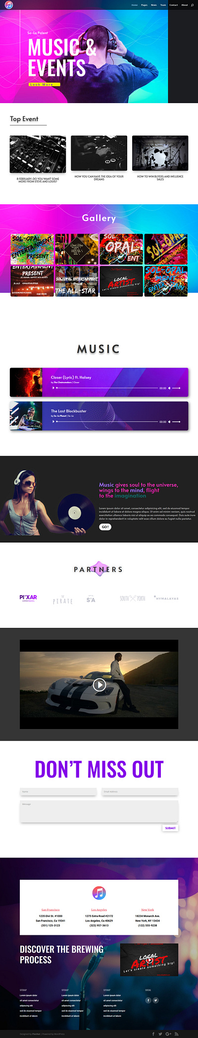 Music World design hero design studio landing page portfolio ui ux website wordpress