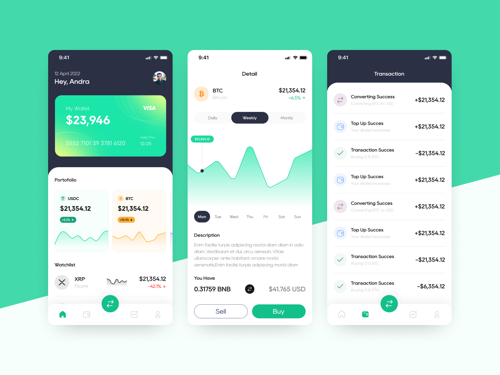 Cryptvest - Crypto Mobile App aesthetich app bank bussines clean creative crypto design finace invest minimalist mobile money trade ui uiux