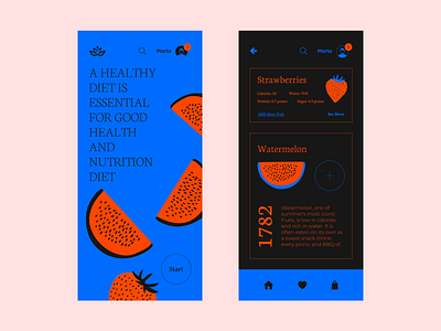 Watermelon App colour palette illustration mobile mobile app mobile app design mobile design mobile ui typography ui ux web web design website