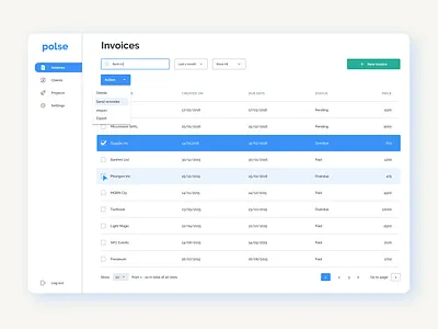 Invoice Listing | Accounting design invoice listing product design purchase ui ux webdesign