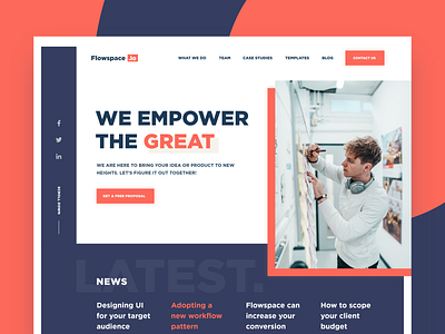 Flowspace.io concept - Landing page art branding clean color design interface landing page minimal typography ui ux web design webflow website