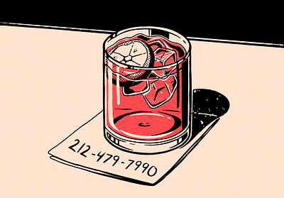 Fake Number - NYC cocktail cocktail bar date design drink graphic illustration new york nyc retro texture vintage