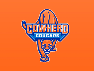 Cowherd Middle School branding cat cougar cougars illustration lion lions mascot middle mountain puma school sports stalk